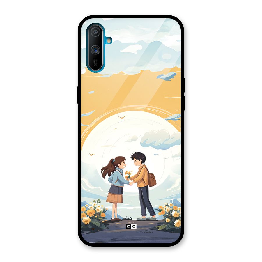 Teenage Anime Couple Glass Back Case for Realme C3