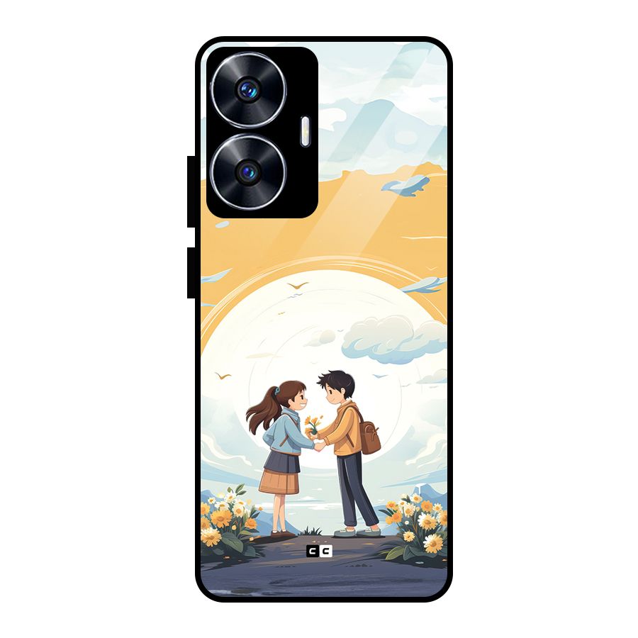 Teenage Anime Couple Glass Back Case for Realme Narzo N55