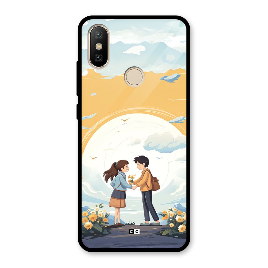 Teenage Anime Couple Glass Back Case for Redmi A2