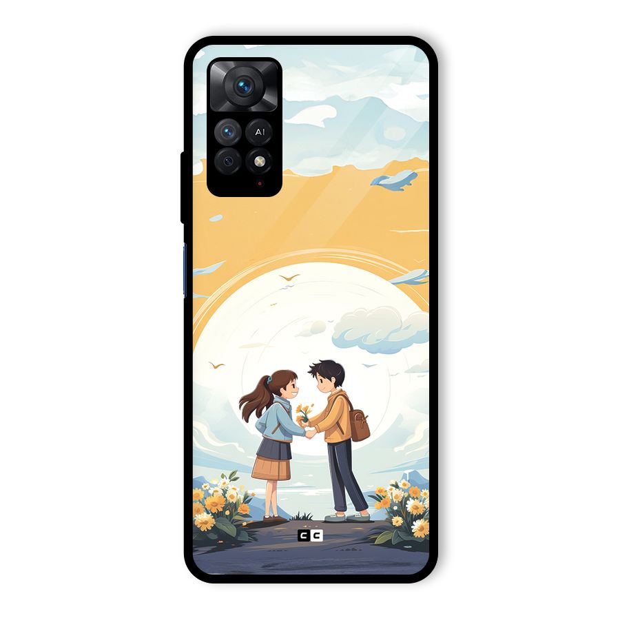 Teenage Anime Couple Glass Back Case for Redmi Note 11 Pro
