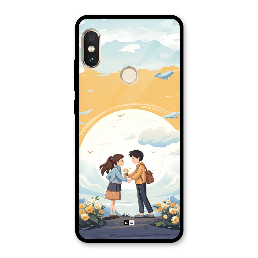 Teenage Anime Couple Glass Back Case for Redmi Note 5 Pro