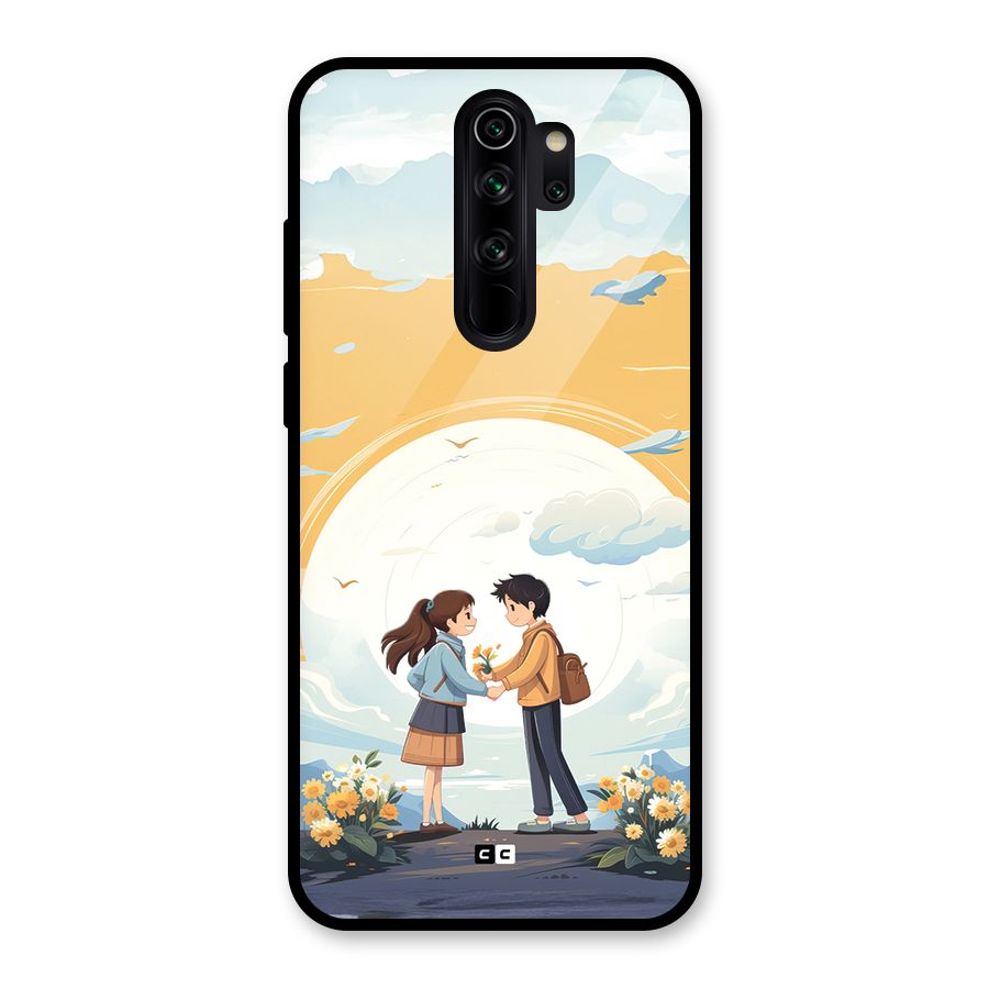 Teenage Anime Couple Glass Back Case for Redmi Note 8 Pro