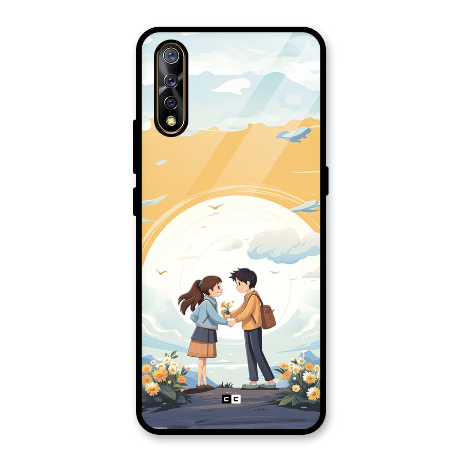 Teenage Anime Couple Glass Back Case for Vivo S1