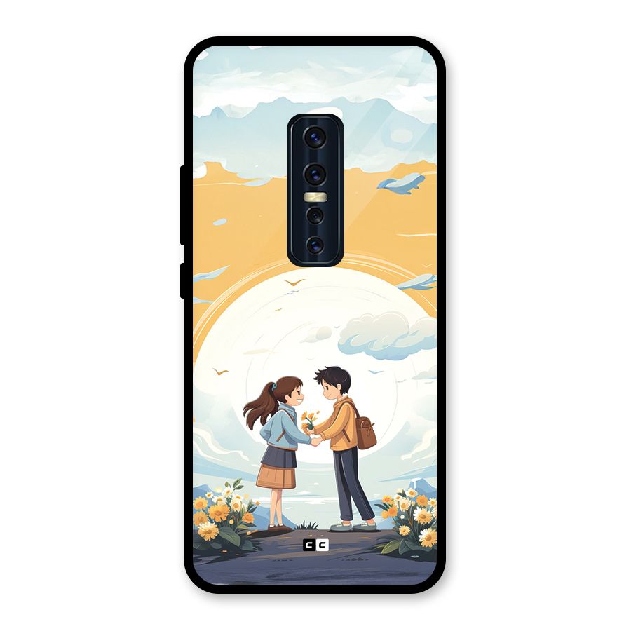 Teenage Anime Couple Glass Back Case for Vivo V17 Pro