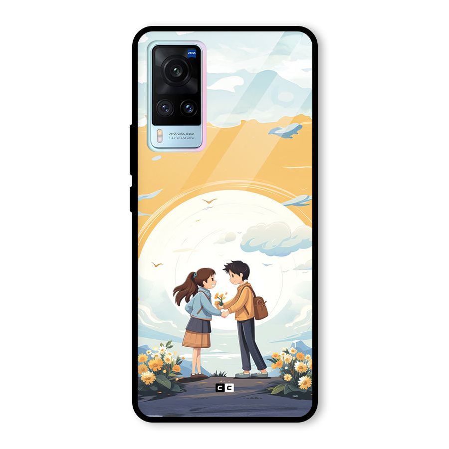 Teenage Anime Couple Glass Back Case for Vivo X60