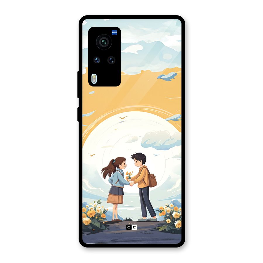 Teenage Anime Couple Glass Back Case for Vivo X60 Pro