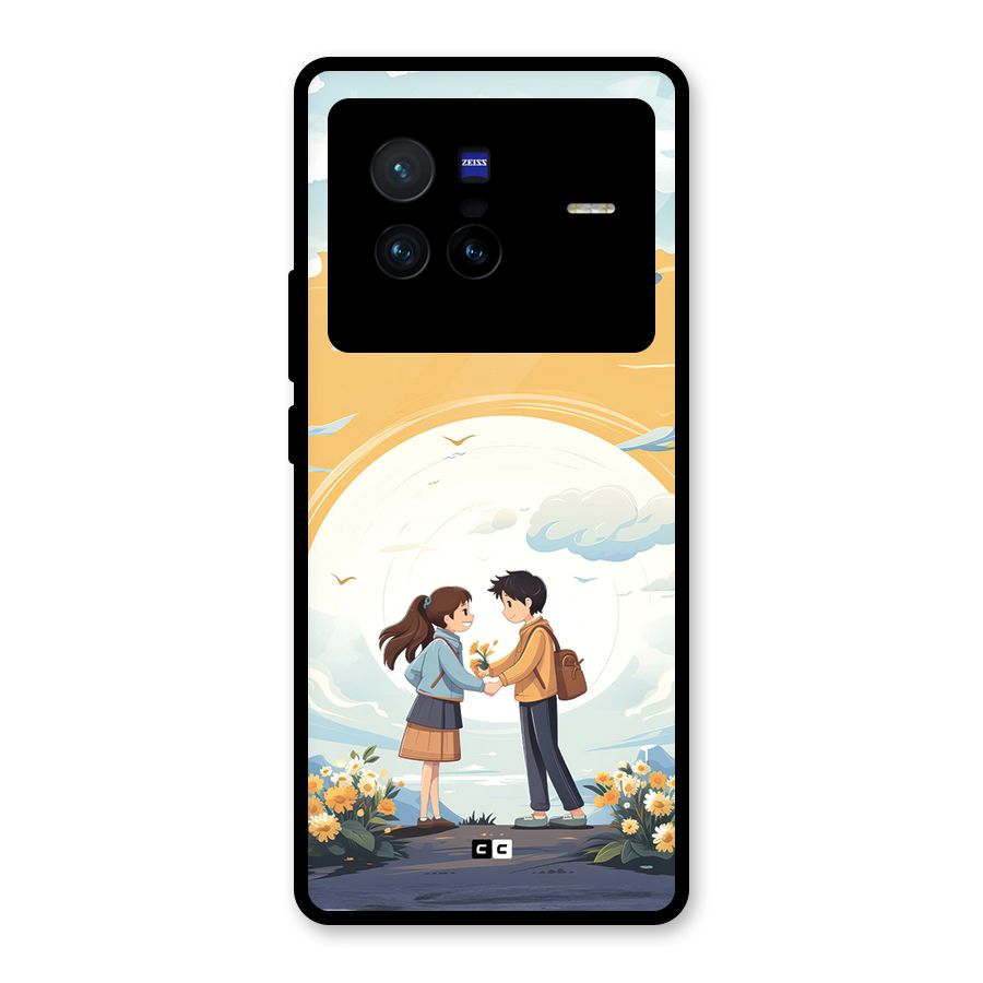 Teenage Anime Couple Glass Back Case for Vivo X80