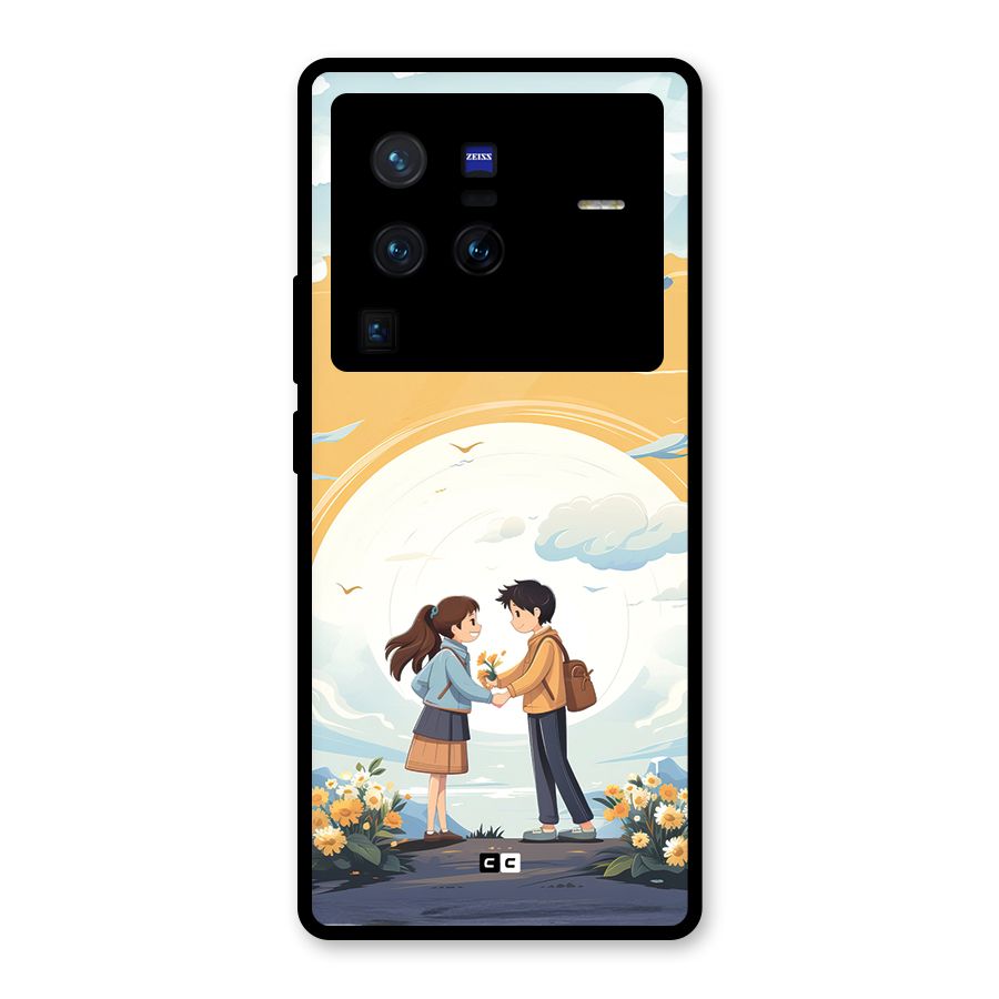 Teenage Anime Couple Glass Back Case for Vivo X80 Pro