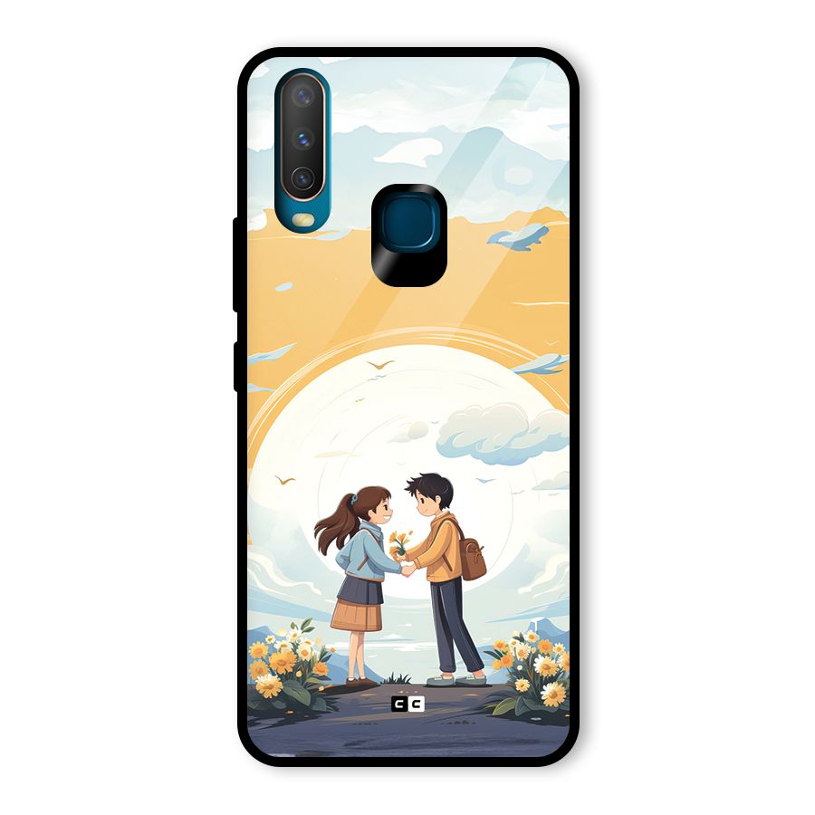 Teenage Anime Couple Glass Back Case for Vivo Y17