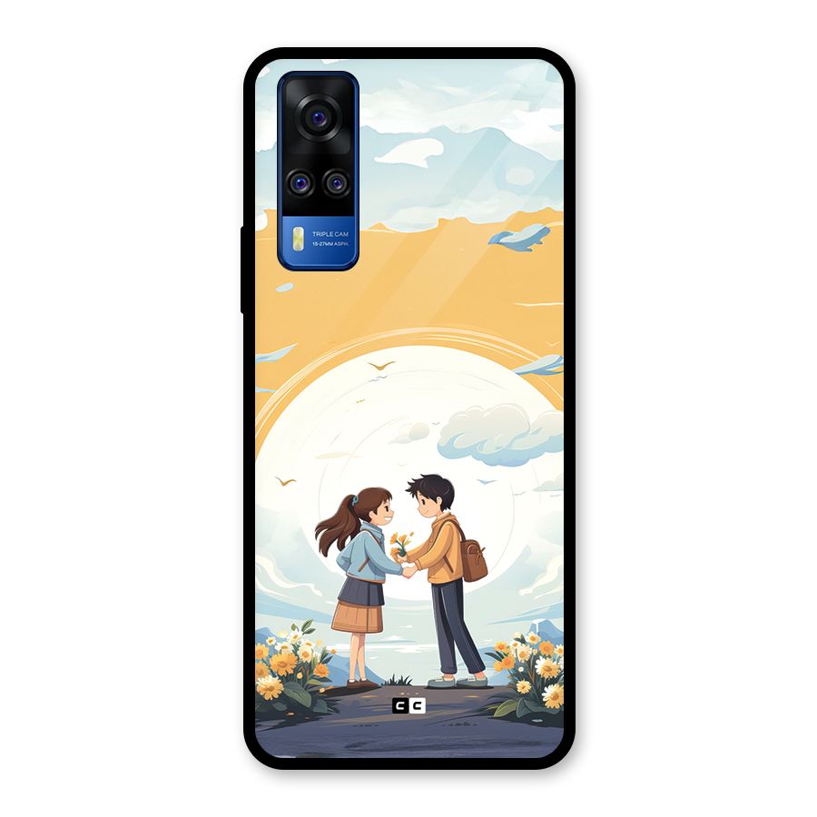 Teenage Anime Couple Glass Back Case for Vivo Y31