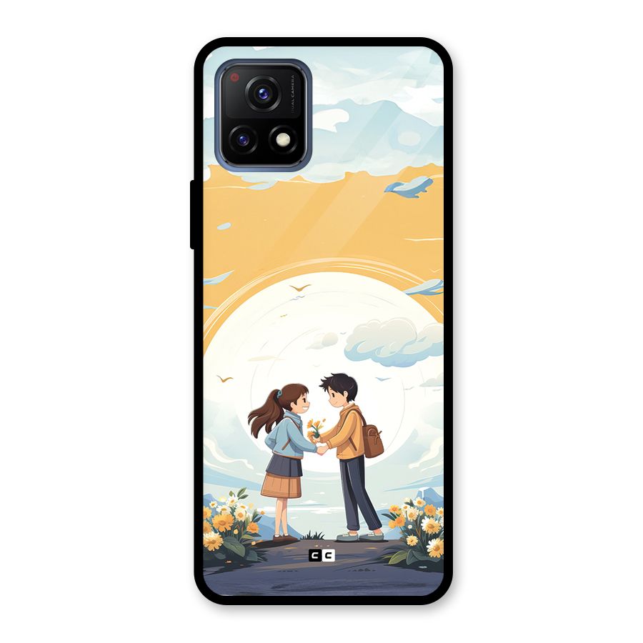 Teenage Anime Couple Glass Back Case for Vivo Y72 5G