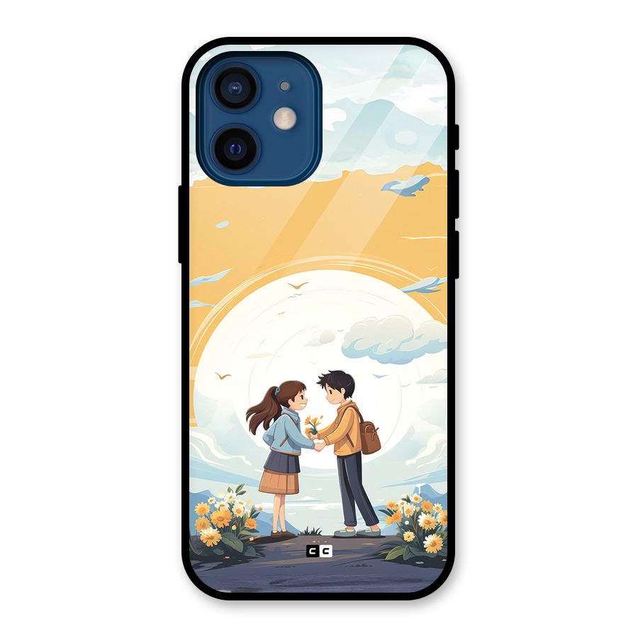 Teenage Anime Couple Glass Back Case for iPhone 12 Mini