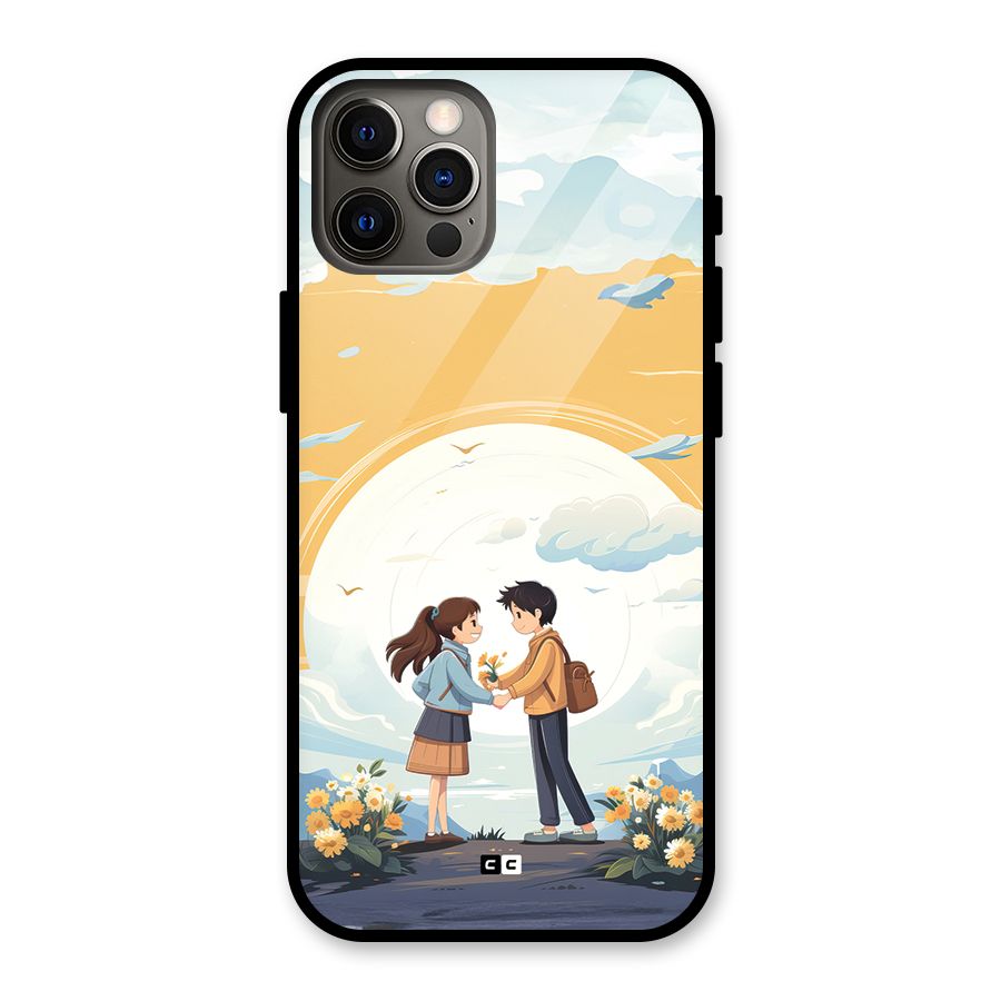 Teenage Anime Couple Glass Back Case for iPhone 12 Pro