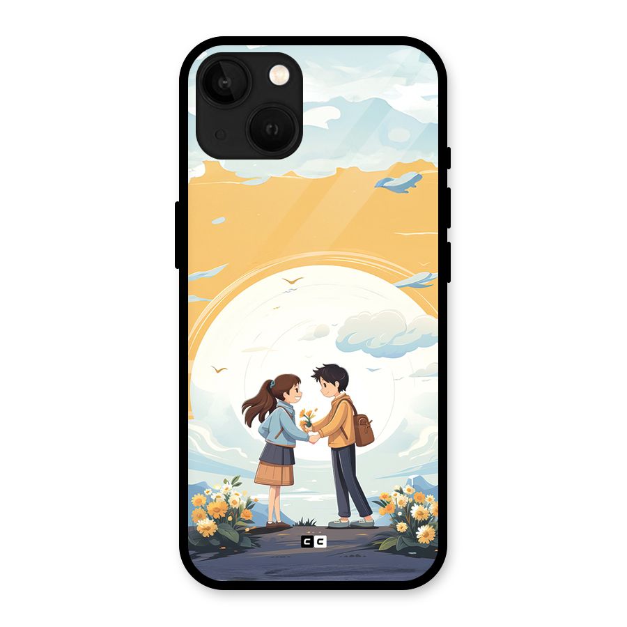 Teenage Anime Couple Glass Back Case for iPhone 13