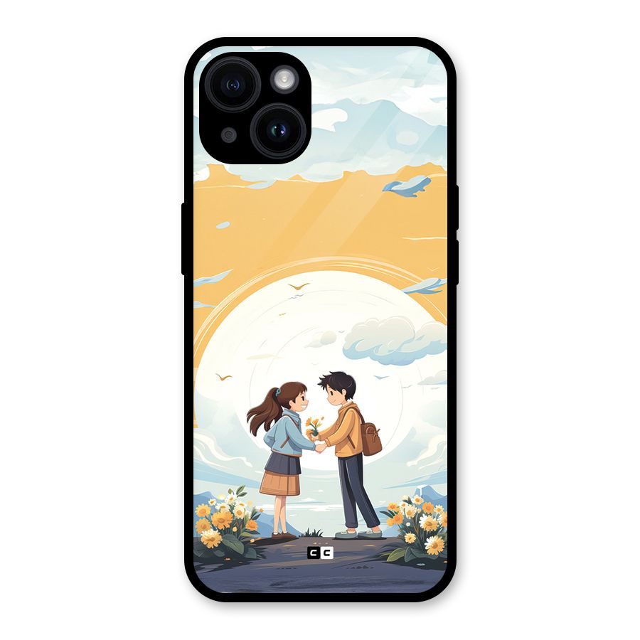 Teenage Anime Couple Glass Back Case for iPhone 14