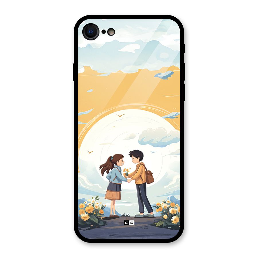 Teenage Anime Couple Glass Back Case for iPhone SE 2022