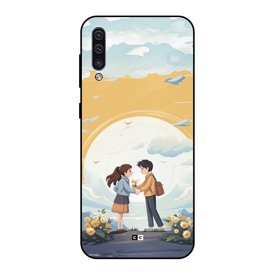 Teenage Anime Couple Metal Back Case for Galaxy A50