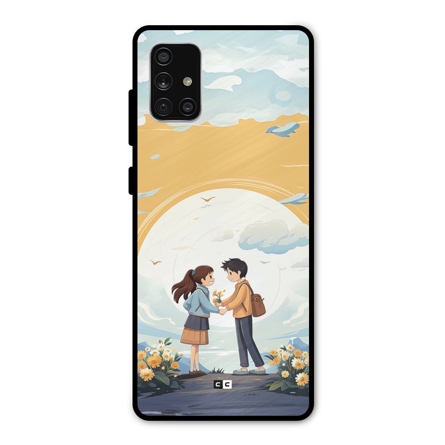 Teenage Anime Couple Metal Back Case for Galaxy A71