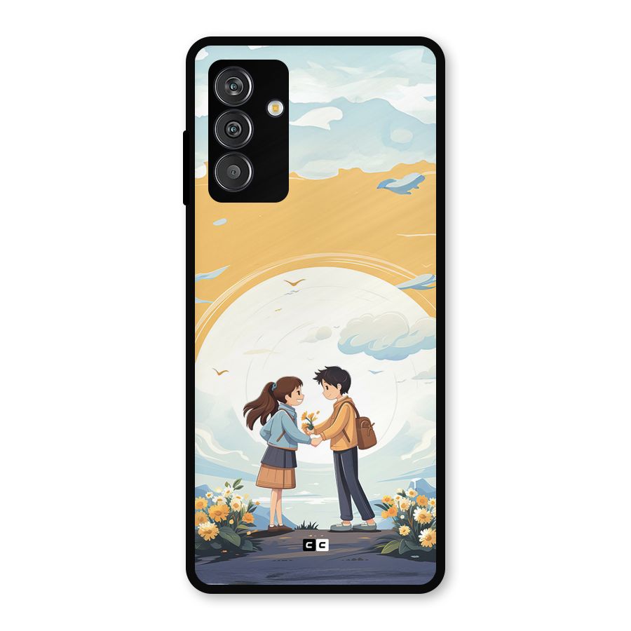 Teenage Anime Couple Metal Back Case for Galaxy F13