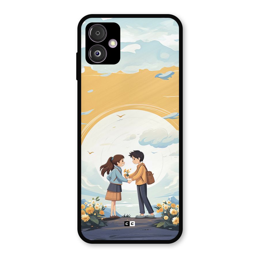 Teenage Anime Couple Metal Back Case for Galaxy F14