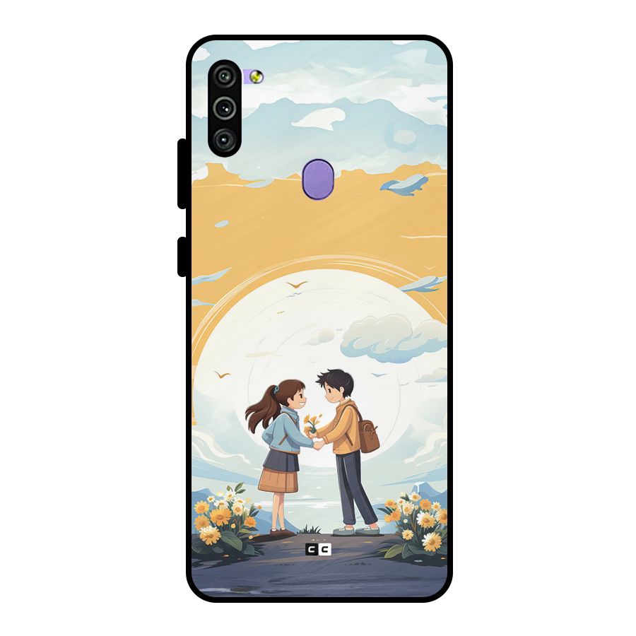 Teenage Anime Couple Metal Back Case for Galaxy M11