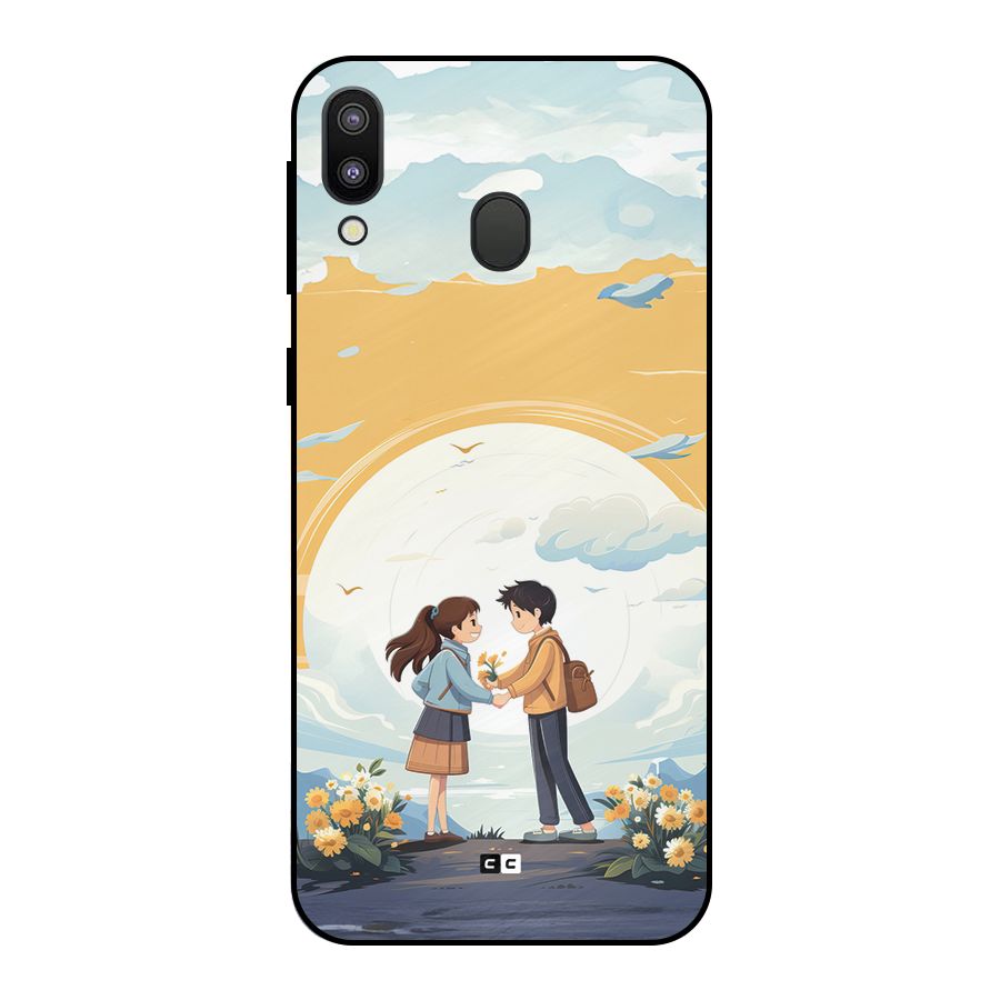 Teenage Anime Couple Metal Back Case for Galaxy M20