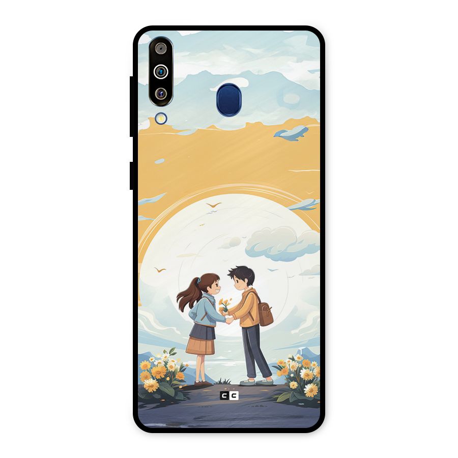 Teenage Anime Couple Metal Back Case for Galaxy M30