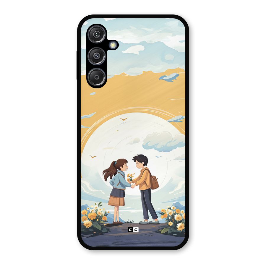 Teenage Anime Couple Metal Back Case for Galaxy M34 5G