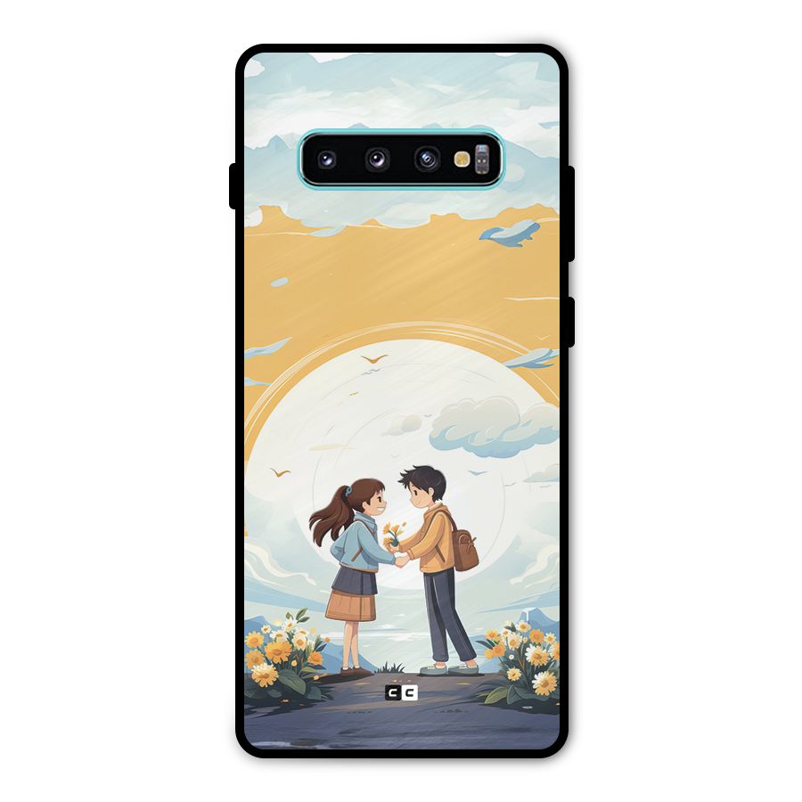 Teenage Anime Couple Metal Back Case for Galaxy S10 Plus