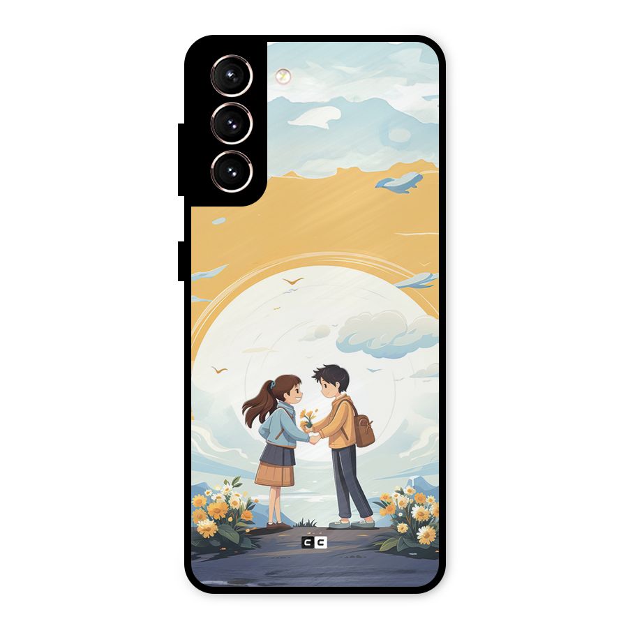 Teenage Anime Couple Metal Back Case for Galaxy S21 5G
