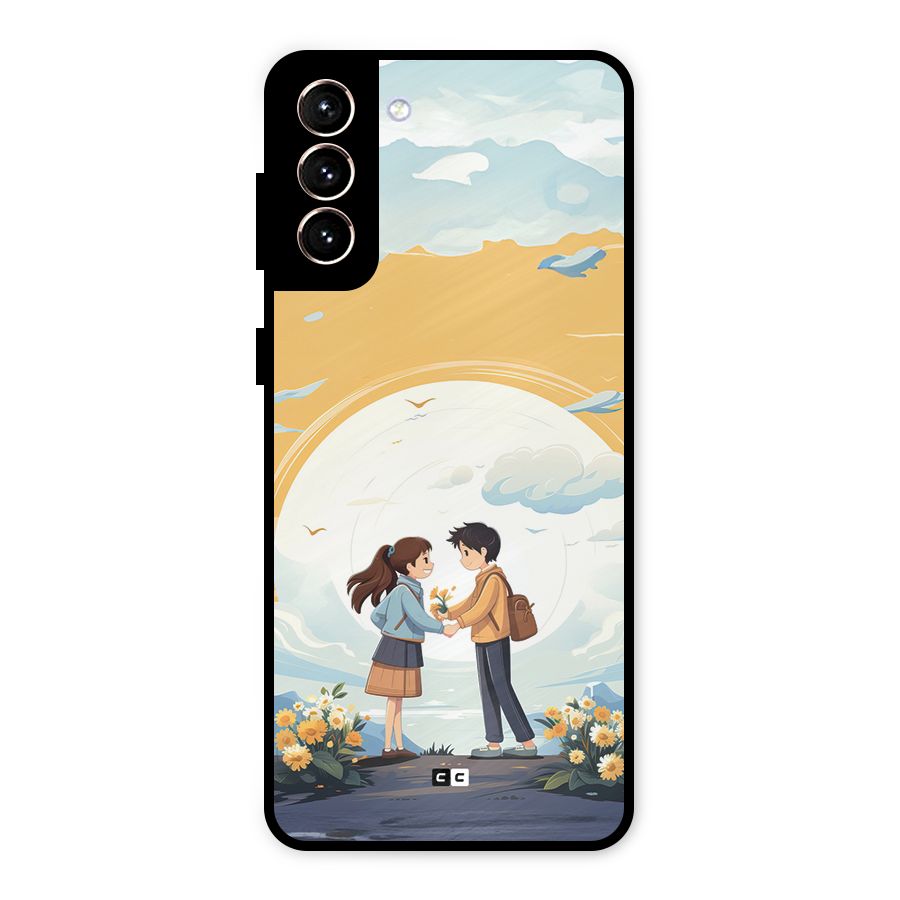 Teenage Anime Couple Metal Back Case for Galaxy S21 Plus