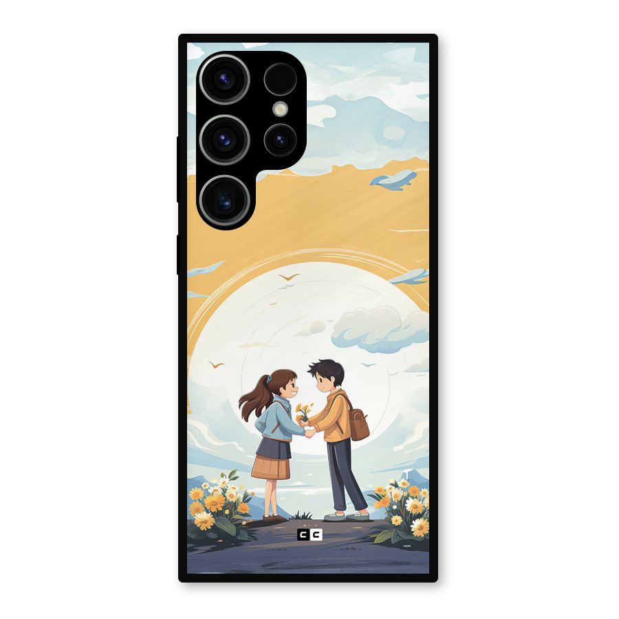 Teenage Anime Couple Metal Back Case for Galaxy S23 Ultra