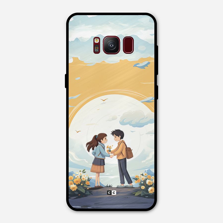 Teenage Anime Couple Metal Back Case for Galaxy S8