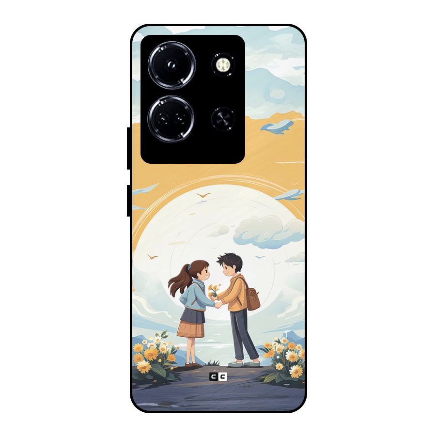 Teenage Anime Couple Metal Back Case for Infinix Note 30 5G