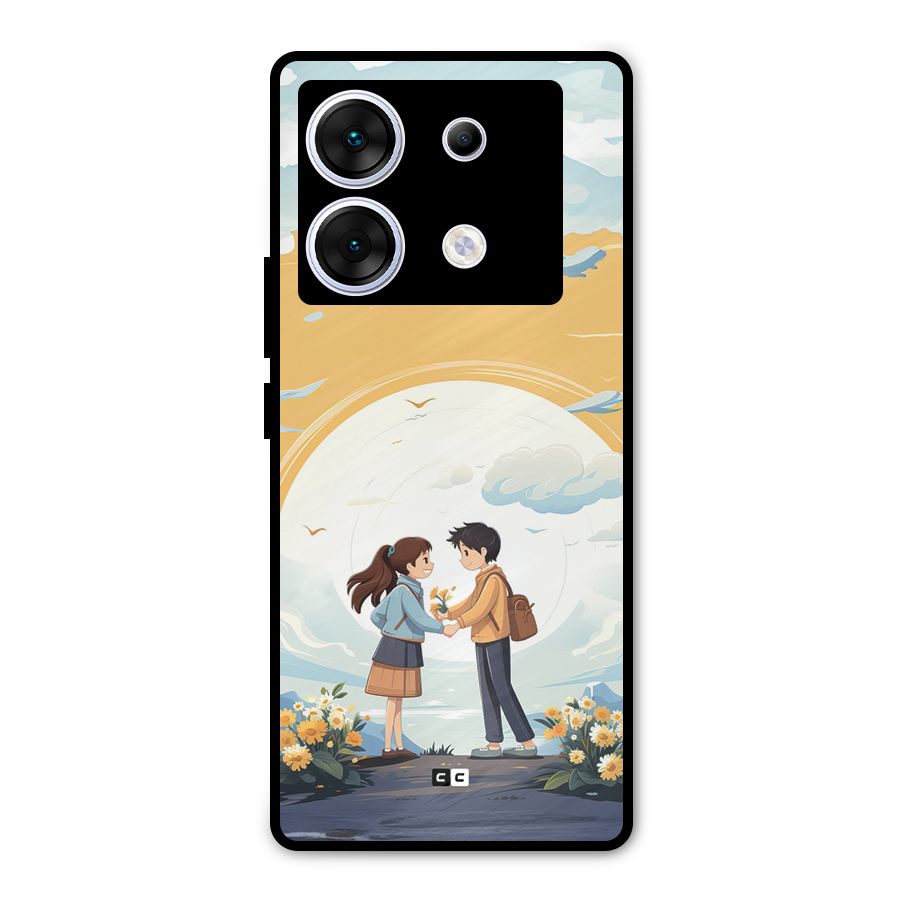 Teenage Anime Couple Metal Back Case for Infinix Zero 30 5G