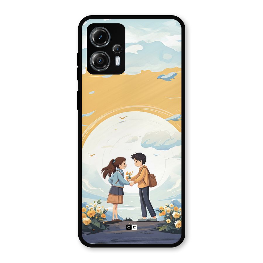 Teenage Anime Couple Metal Back Case for Moto G13