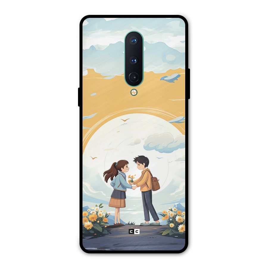 Teenage Anime Couple Metal Back Case for OnePlus 8