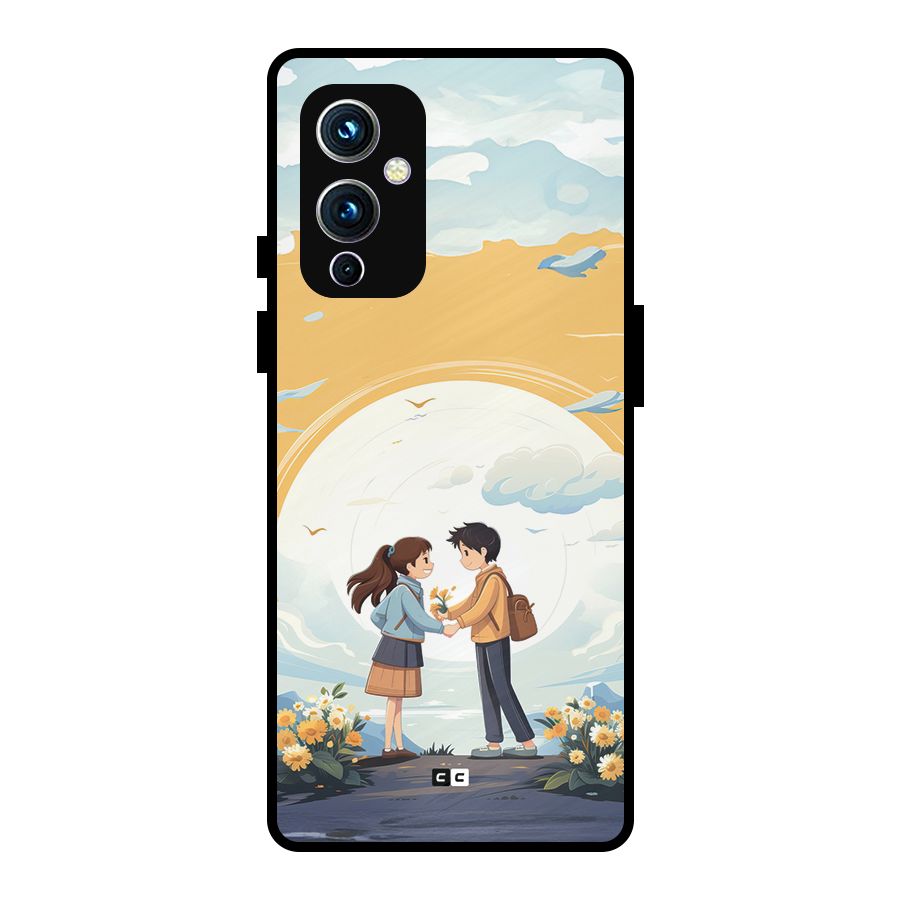 Teenage Anime Couple Metal Back Case for OnePlus 9