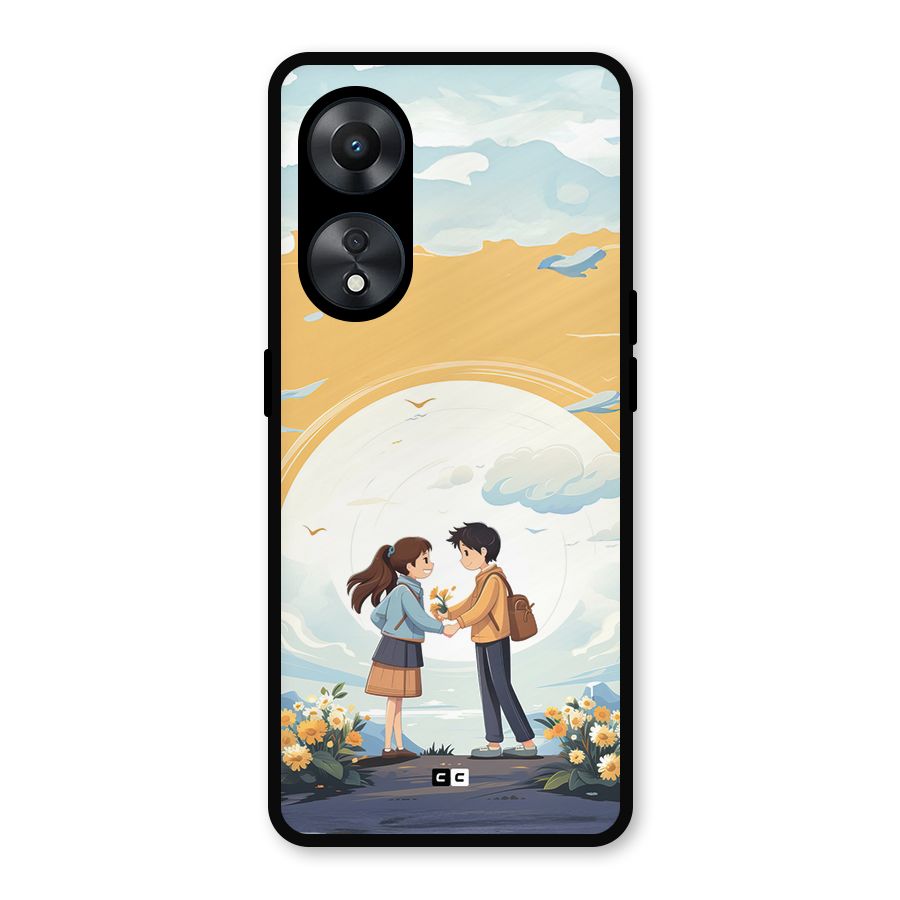 Teenage Anime Couple Metal Back Case for Oppo A78