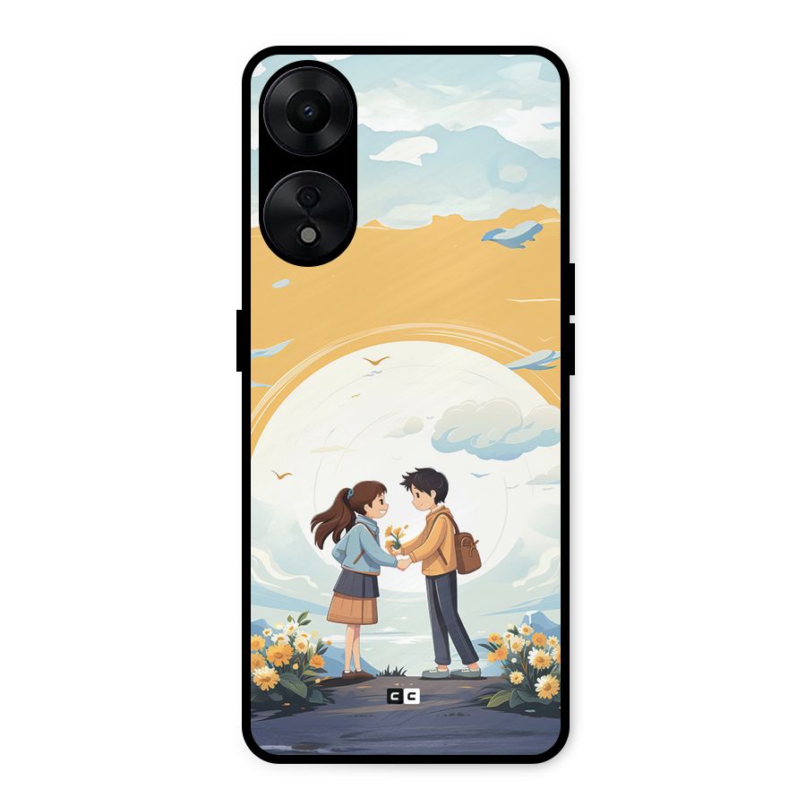 Teenage Anime Couple Metal Back Case for Oppo A78 5G