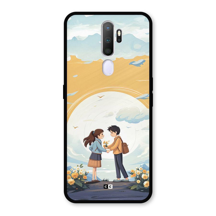 Teenage Anime Couple Metal Back Case for Oppo A9 (2020)