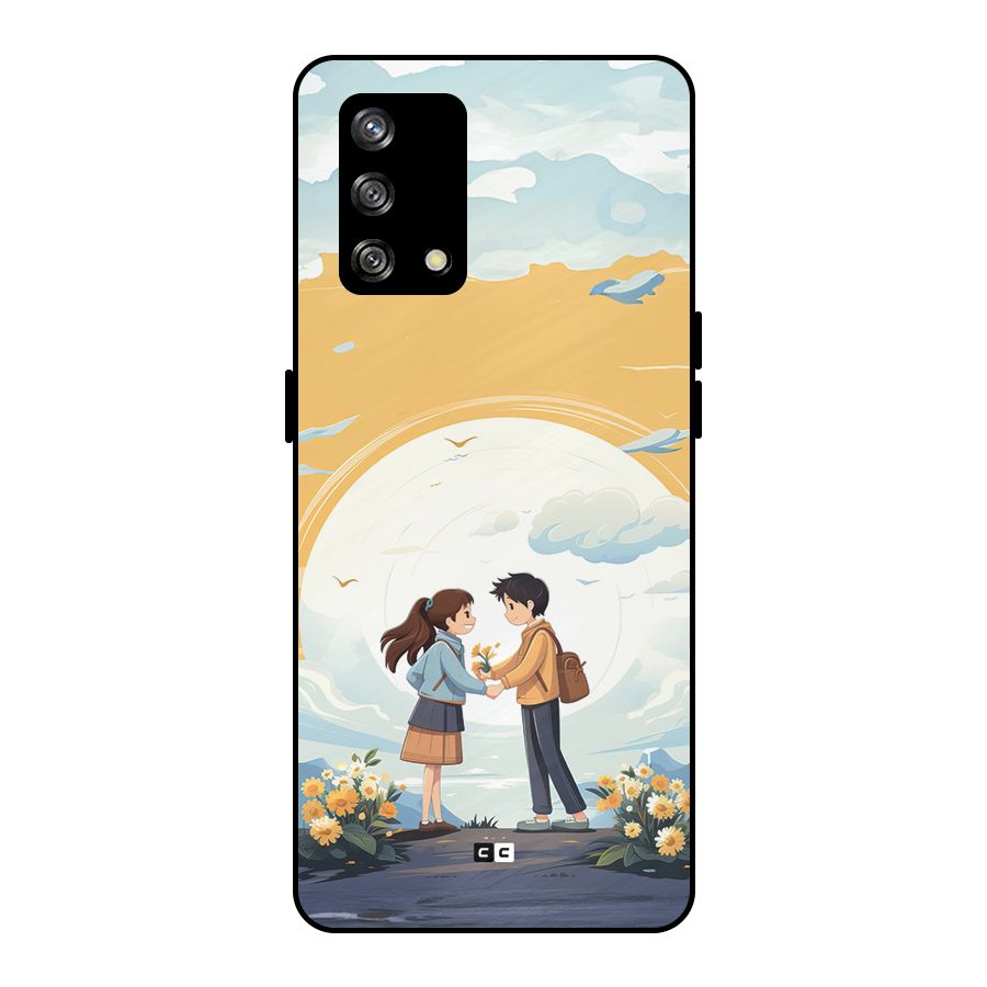 Teenage Anime Couple Metal Back Case for Oppo F19