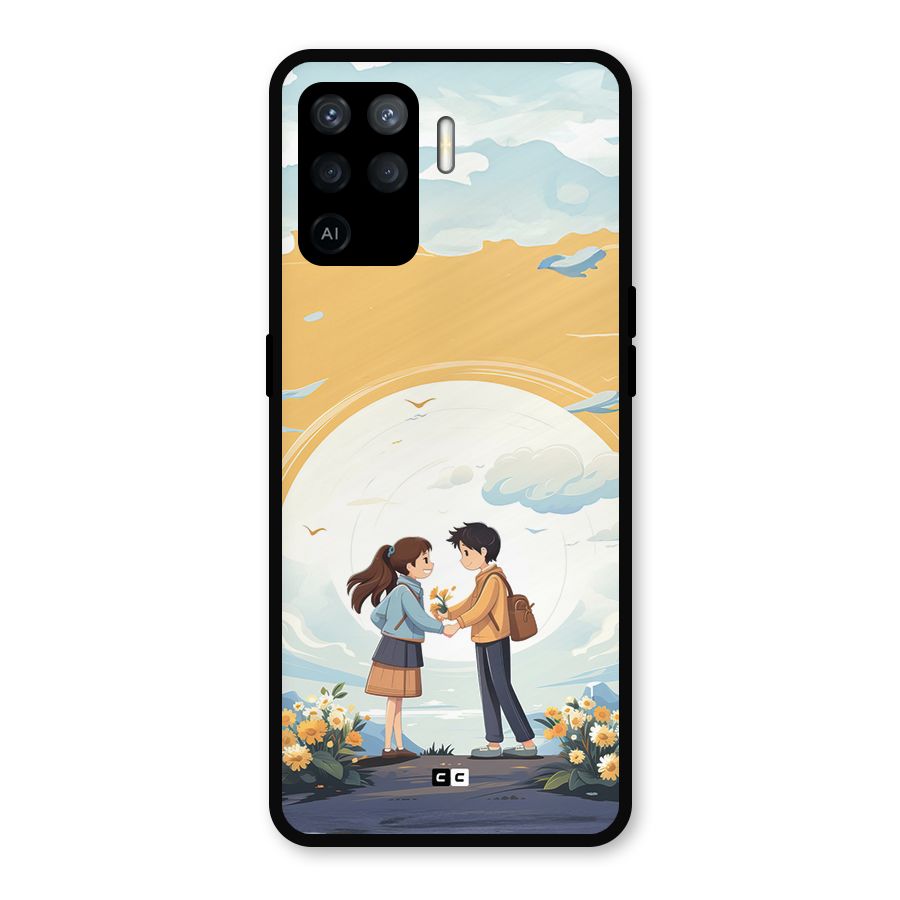 Teenage Anime Couple Metal Back Case for Oppo F19 Pro