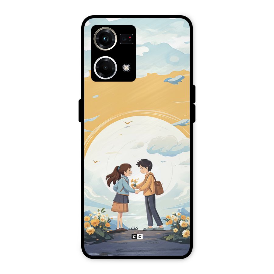 Teenage Anime Couple Metal Back Case for Oppo F21s Pro 4G