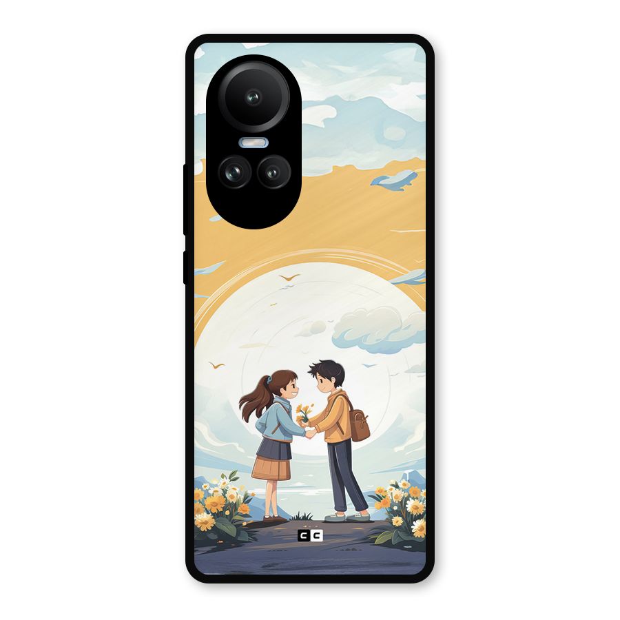 Teenage Anime Couple Metal Back Case for Oppo Reno10