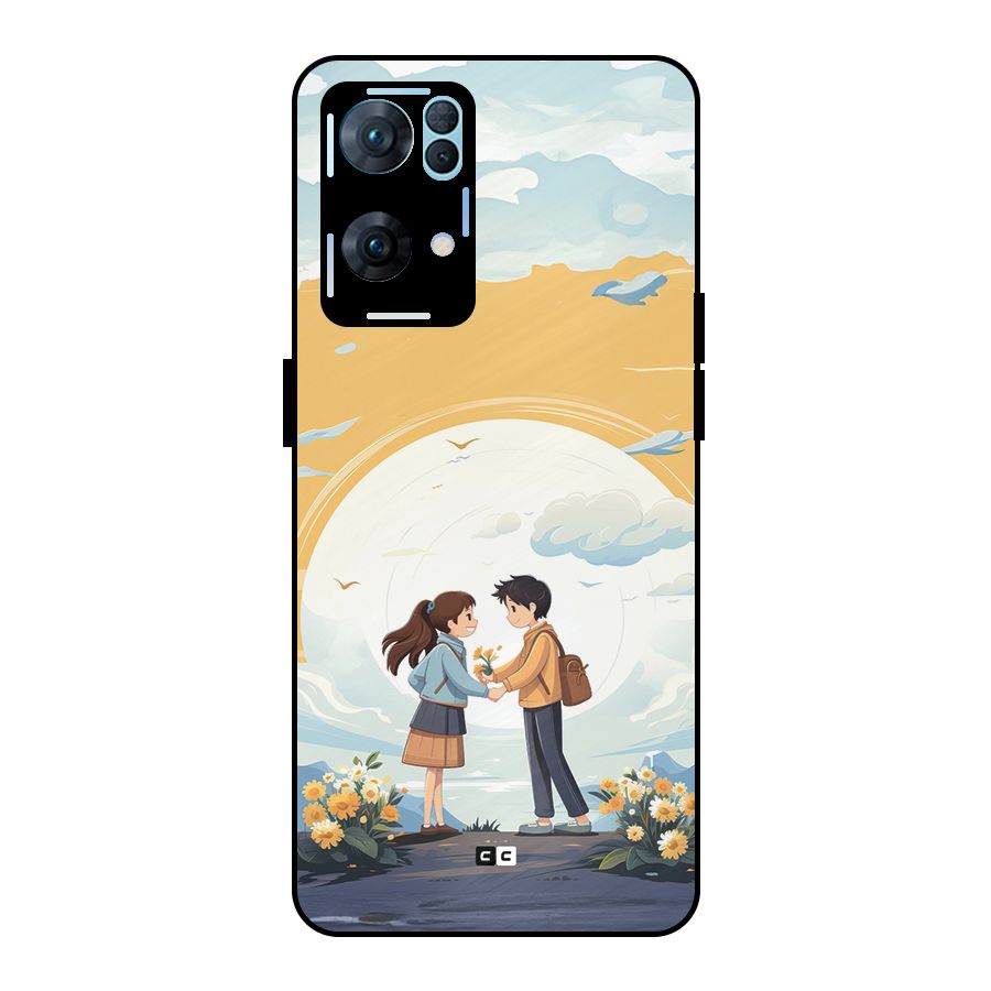 Teenage Anime Couple Metal Back Case for Oppo Reno7 Pro 5G
