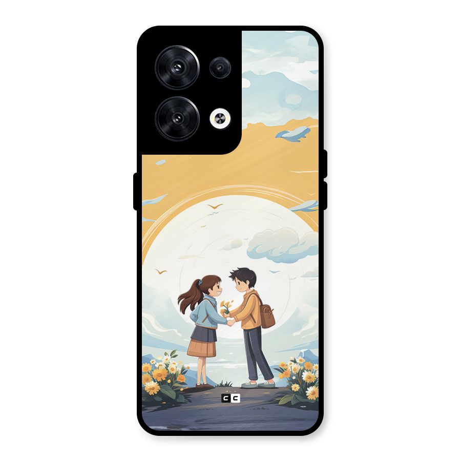 Teenage Anime Couple Metal Back Case for Oppo Reno8 5G