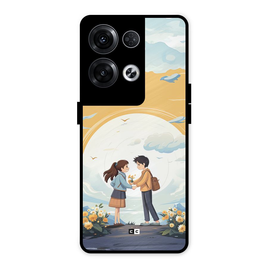 Teenage Anime Couple Metal Back Case for Oppo Reno8 Pro 5G