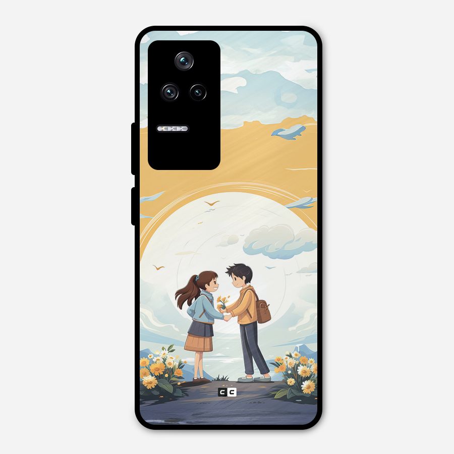 Teenage Anime Couple Metal Back Case for Poco F4 5G