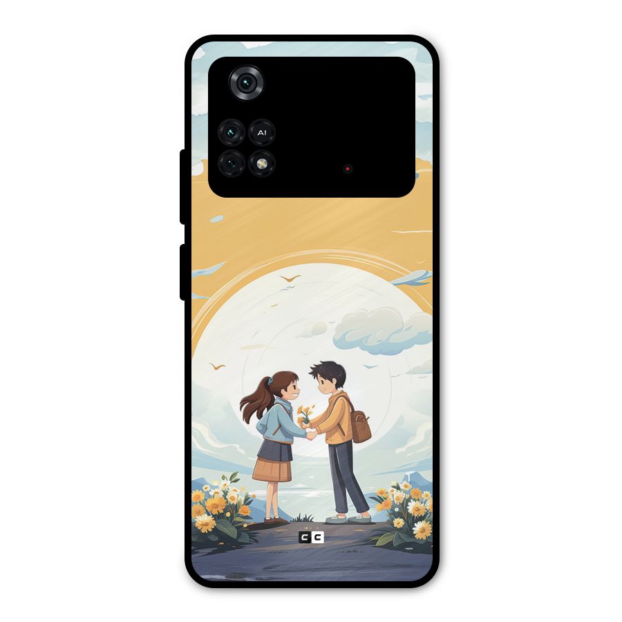 Teenage Anime Couple Metal Back Case for Poco M4 Pro 4G